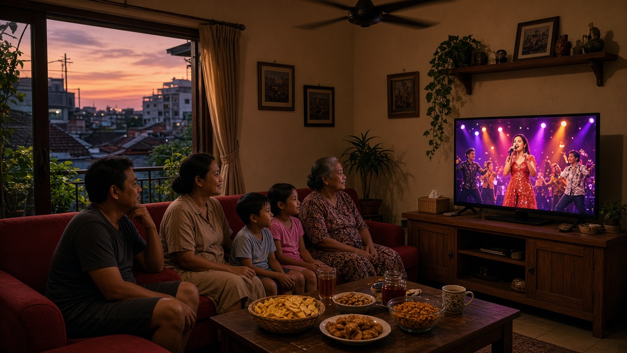 Keluarga nonton TV
